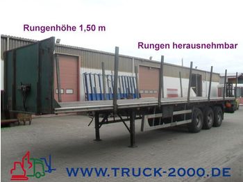 ACKERMANN 3 Achs Holzauflieger ABS Rungen abnehmbar - Dropside/ Flatbed semi-trailer