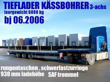Kässbohrer JB / JUMBO TIEFLADER PLATTFORM rungen/ 4 to.zurr - Dropside/ Flatbed semi-trailer