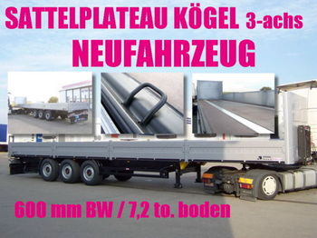 Kögel SN 24 / PLATEAU / plattform / baustoffe / STAHL - Dropside/ Flatbed semi-trailer