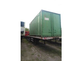 Dropside/ Flatbed semi-trailer TRAILOR Tri axle on springs with twist locks for containers: picture 1