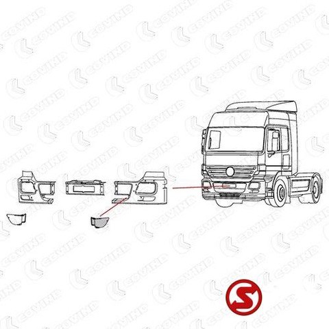 New Cab and interior for Truck Mercedes-Benz Bumper plastic actros mp2 links: picture 2