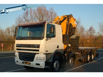 Dropside/ Flatbed truck DAF 8x4 + Effer crane: picture 1
