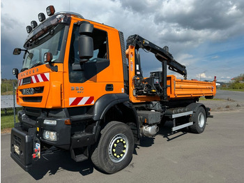 Iveco Trakker 330 EEV 4x4  Abroller + Kran Hydraulik +  - Hook lift truck: picture 1
