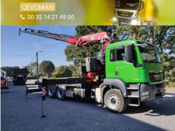 Dropside/ Flatbed truck MAN TGS 26.400 6x4 crane 45TM: picture 1