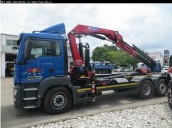 Hook lift truck MAN TGS 26.480 6x2-2 BL Meiller RK 20.65 + Kran HMF: picture 1
