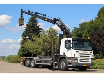 Hook lift truck, Crane truck Scania P380 !!KRAAN/HAAK!!EURO5!!WEEGSYSTEEM!!: picture 1