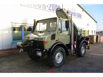 Crane truck, Municipal/ Special vehicle Unimog U427/10 mit Atlas Kran 100.1 + HPC-Seilwinde AHK: picture 1
